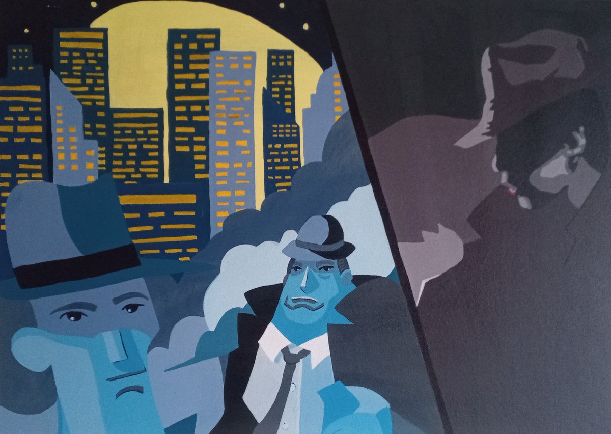 Naive Portrait Acrylic Painting By Corinne Hamer, 23 X 17, Gangsta