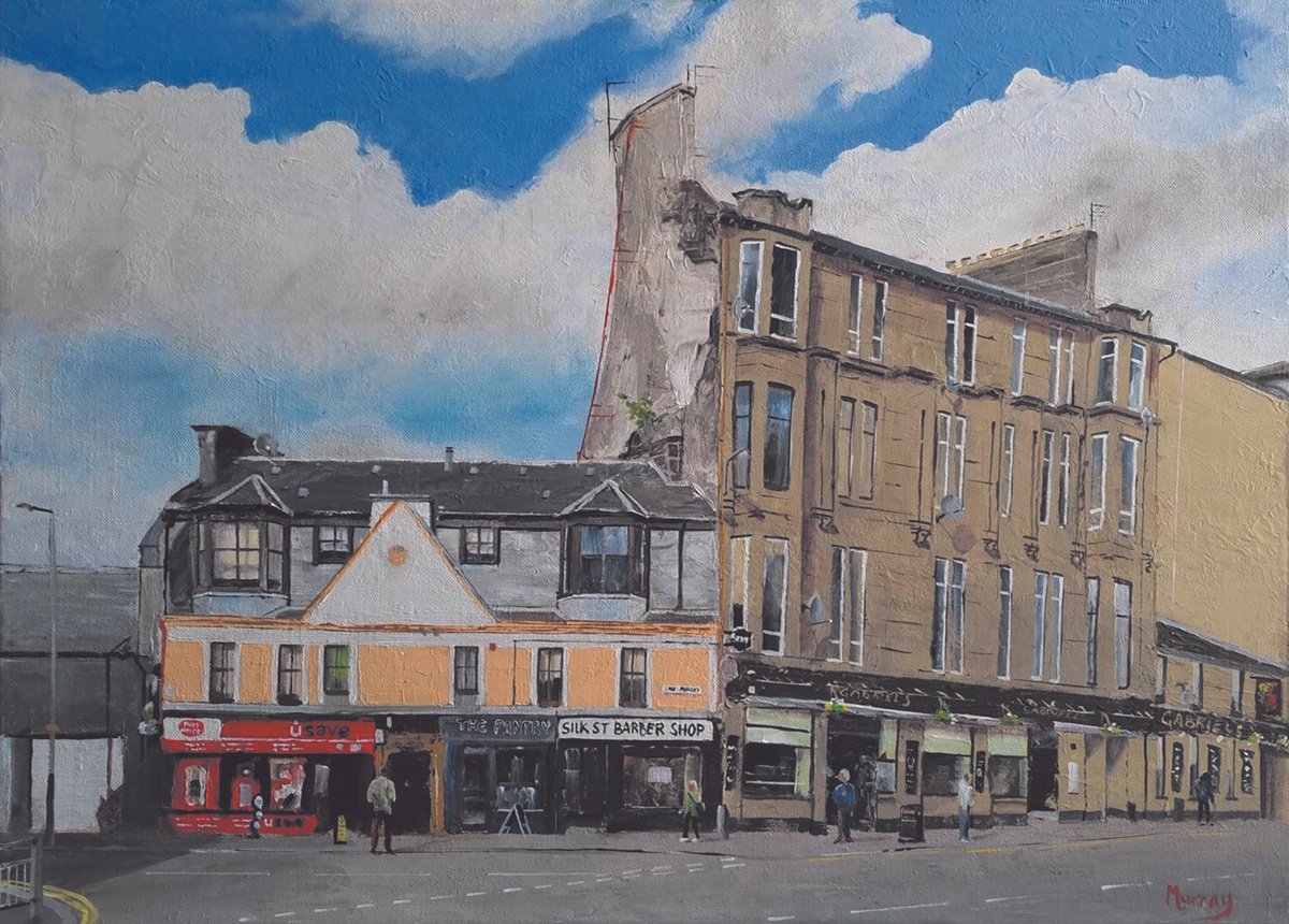 Silk Street Paisley Scottish Cityscape Painting by Stephen Murray