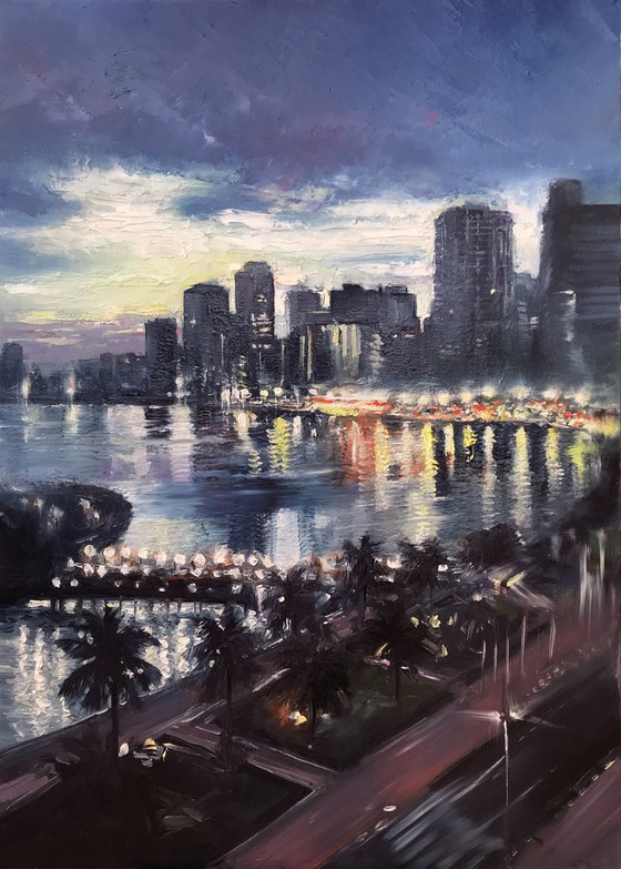 "Miami" original oil painting 70x50