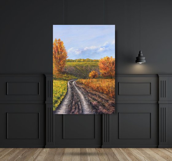 "Rural road in late autumn"