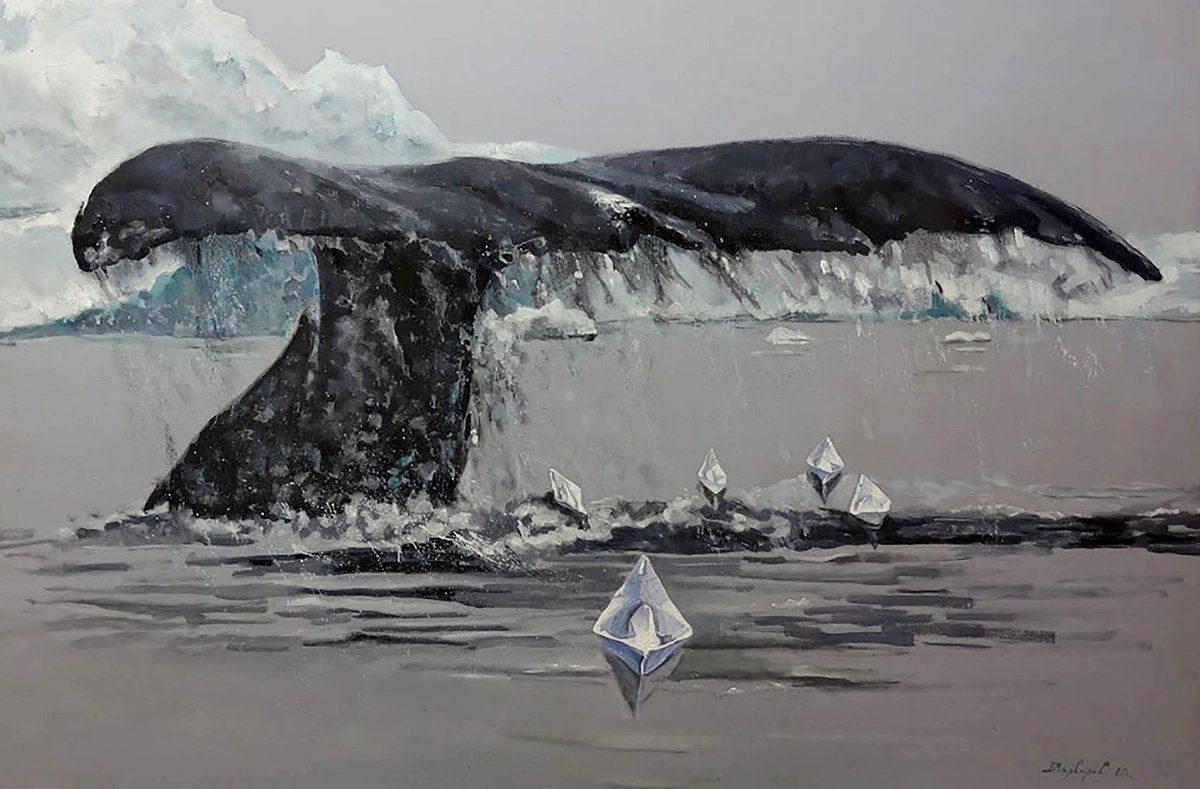 Photorealistic Landscape Giclee Print By Anatolii Varvarov, 28 X 20, Without Oars, Original Artwork