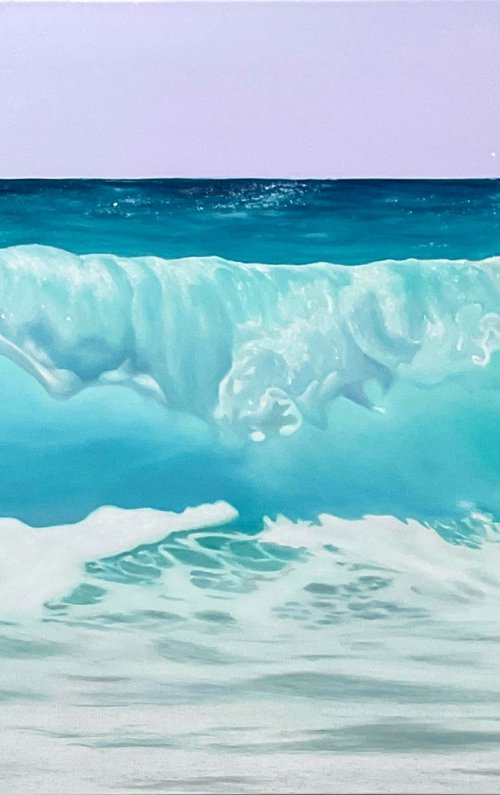 Teal Harmony. Ocean wave by Alla Kallass