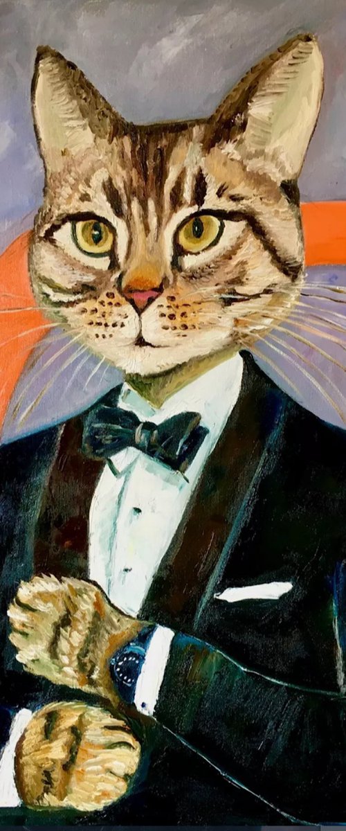 Cat James Bond 007 by Olga Koval