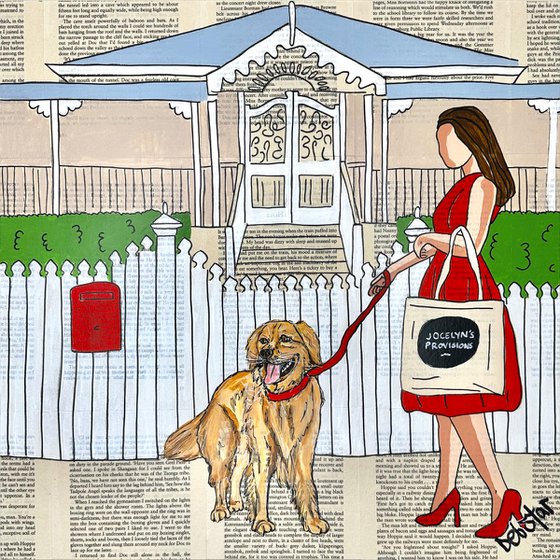 Dog Days Walkies 40cm x 40cm