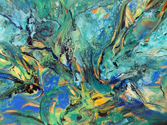 Tropical - extra large modern abstract painting art