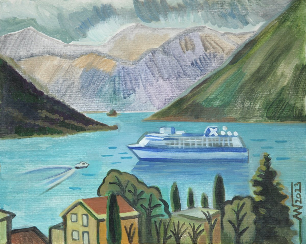 Landscape Acrylic Painting By Marina Gorkaeva, 20 X 16", Vftw, Original Artwork