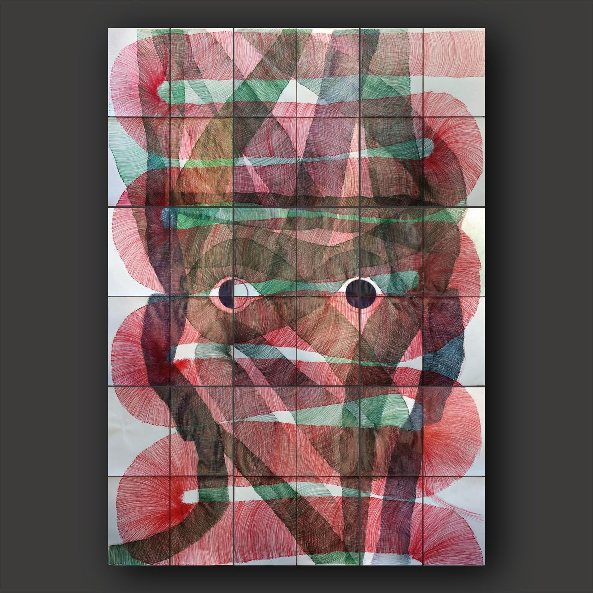 Expressive Portrait Drawing By Marya, 50 X 71", " Shock ", Original Artwork