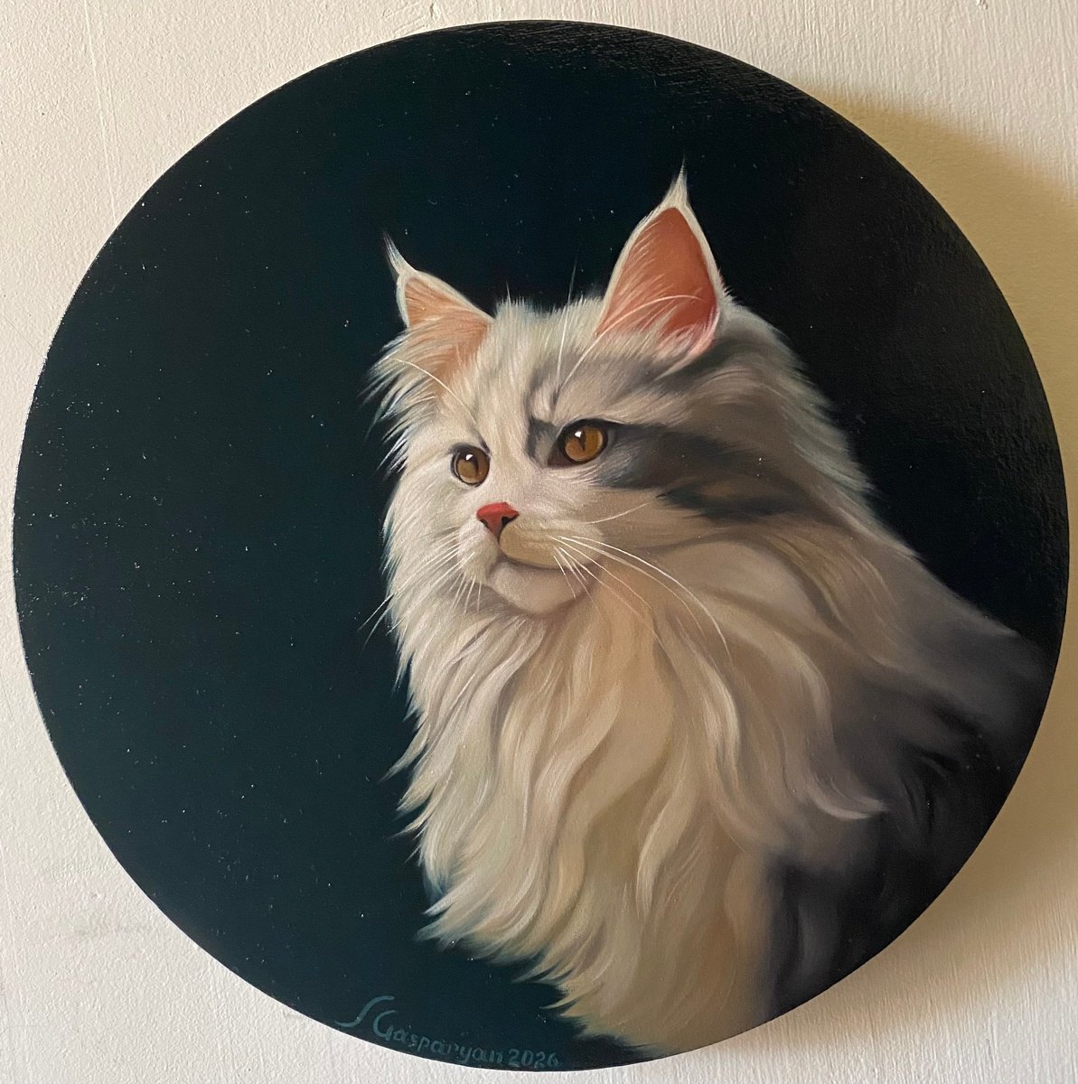 Photorealistic Oil Painting , Golden Eyes In Shadow By Ara Gasparian, 12 X 12, Artwork For Sale On Artfinder