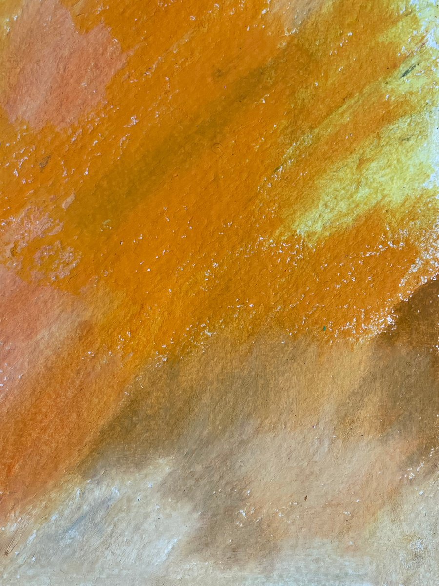 Abstract Pastel Drawing By Flora Butler, 6 X 8, I Woke Up Crazy Hot, Original Artwork