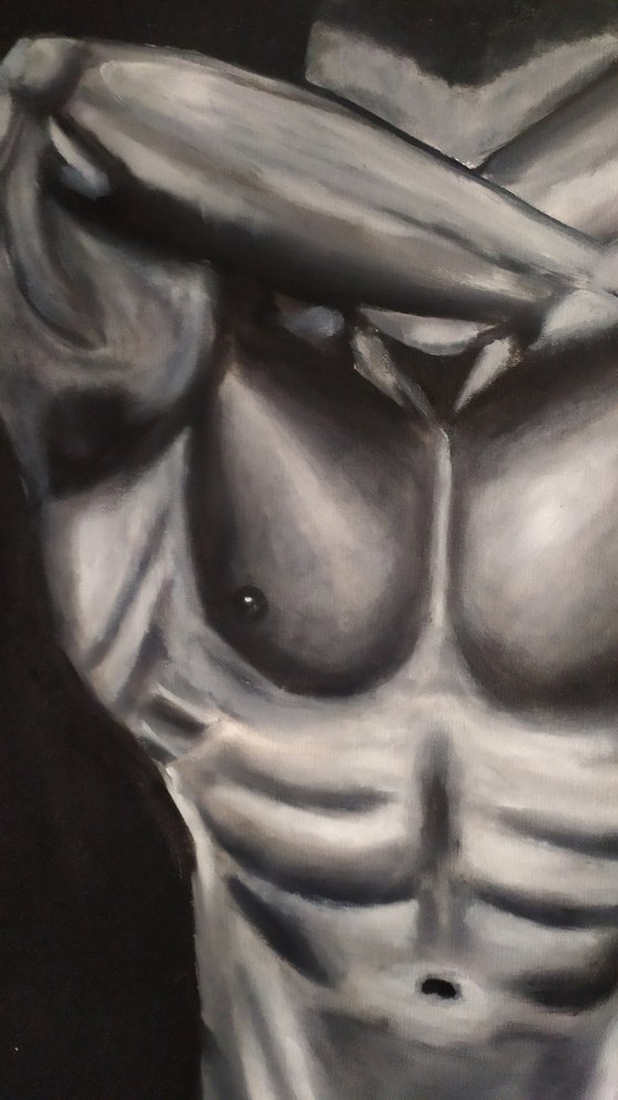 Dear friend, original erotic nude man body, gift idea, bedroom painting