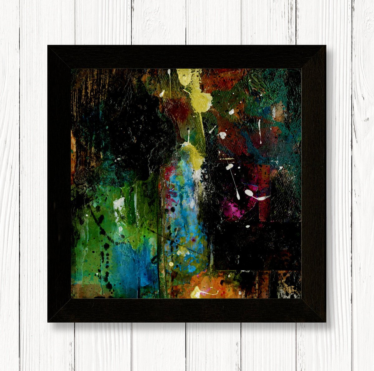 Collage Poetry 9 - Framed Mixed Media Abstract Art by Kathy Morton Stanion by Kathy Morton Stanion