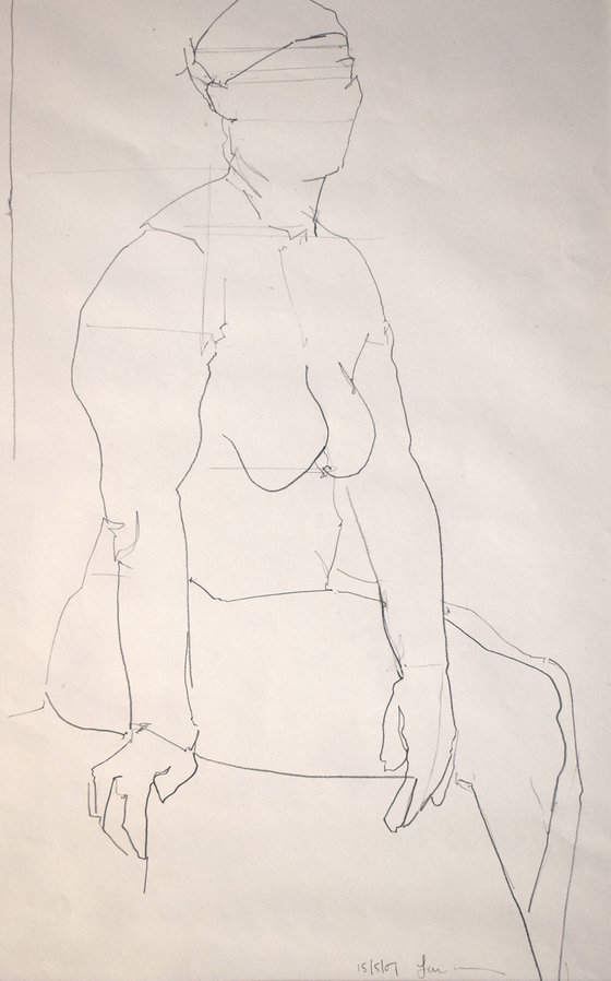 Study of a female Nude - Life Drawing No 436