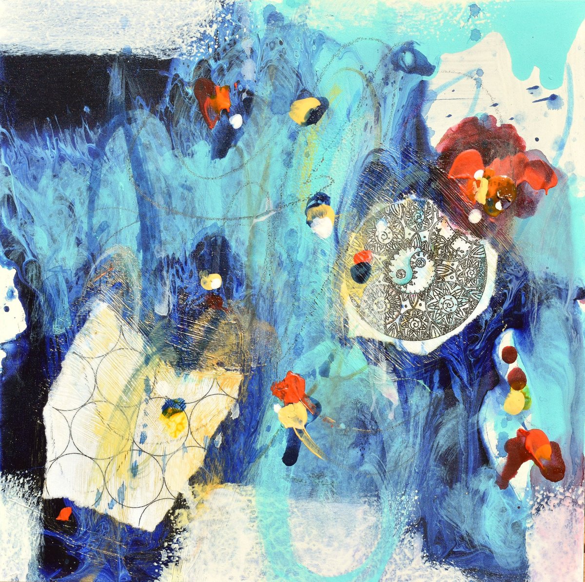 Abstract Painting By Cynthia Ligeros, 5 X 5, Endless, Original Artwork