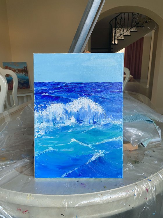 Foamy Wave, 25 х 35 cm, oil on canvas