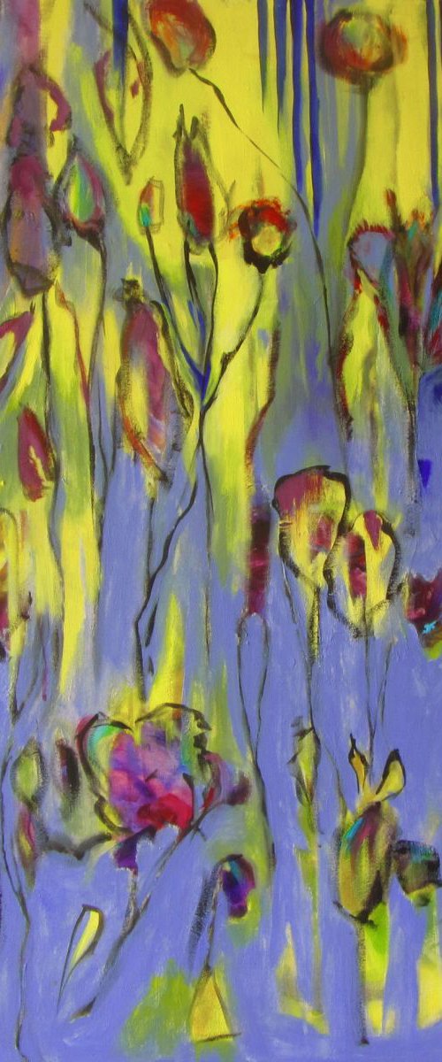 Marrakech - Gardenfever series - vibrant acrylic abstract painting on canvas - ready to hang by Karin Goeppert