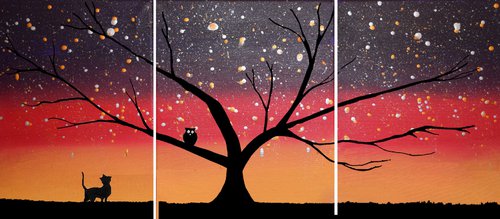 The Owl and the Pussycat starry night rainbow edition by Stuart Wright