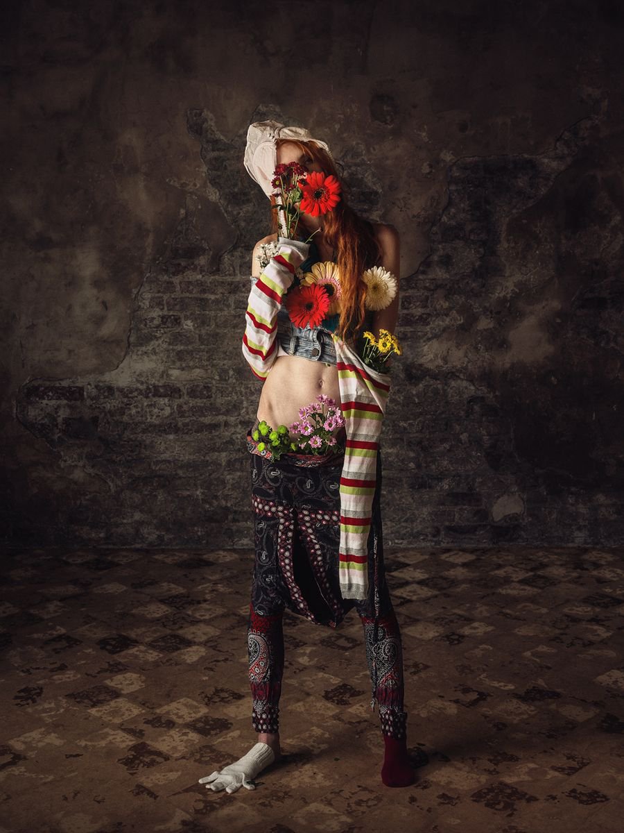 Photorealistic Portrait Photograph By Peter Zelei, 28 X 35", Strange Little Girl, Original Artwork