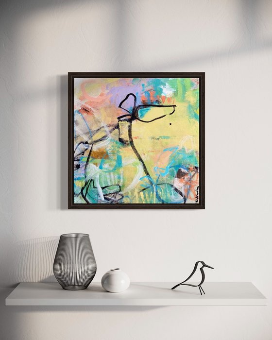Sun Beating Down - Colorful energetic contemporary abstract art painting