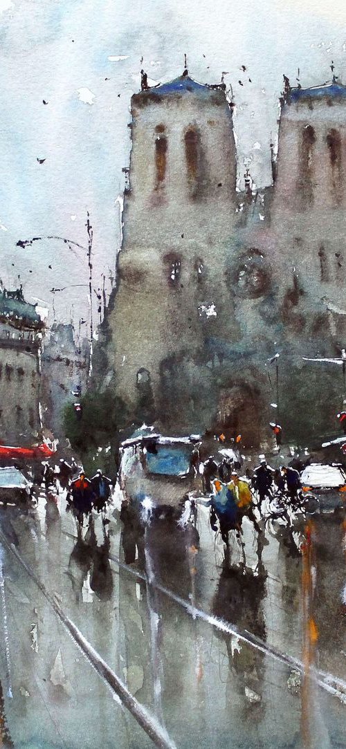 Paris Rainy Square by Maximo Damico