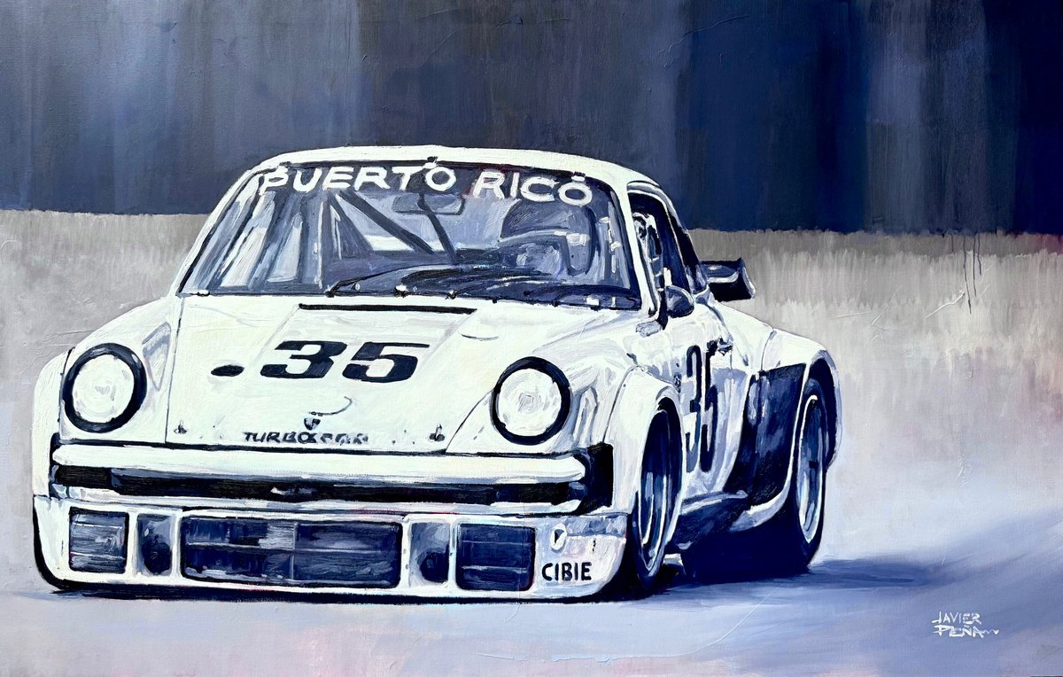 Impressionistic Transport Oil Painting By Javier Pena, 63 X 39, Puerto Rico #35 911 Oil On Canvas 100X160Cm, Original Artwork