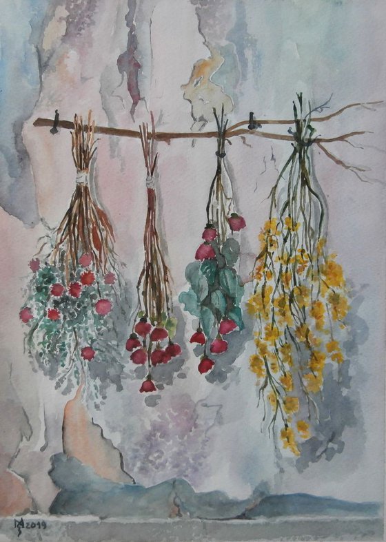 DRY FLOWERS  24 x 34 cm