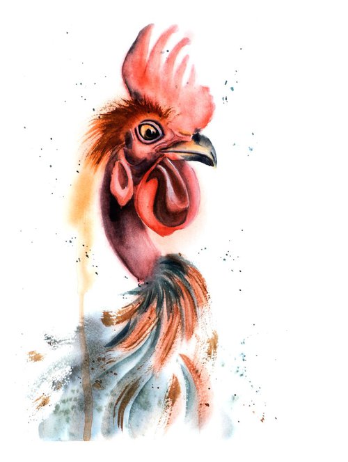 Whimsical Rooster by Olga Shefranov (Tchefranov)