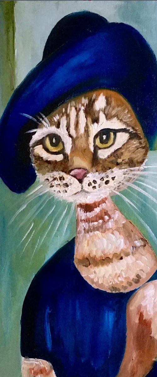 Cat Lady in a hat by Olga Koval