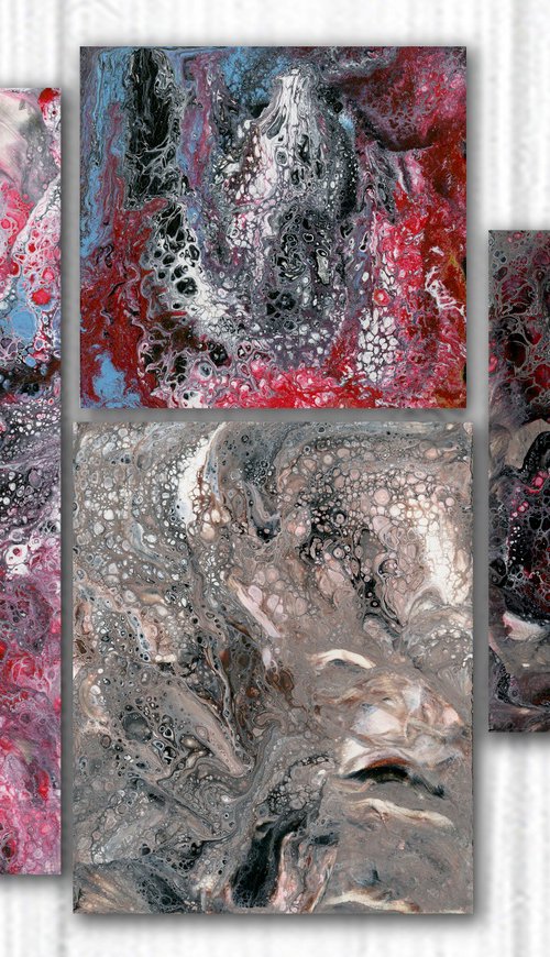 A Creative Soul Collection 10 - 4 Small Abstract Paintings by Kathy Morton Stanion by Kathy Morton Stanion