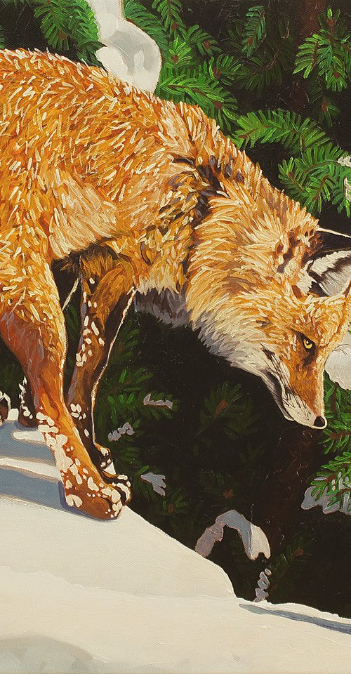 fox and rabbit by Yue Zeng