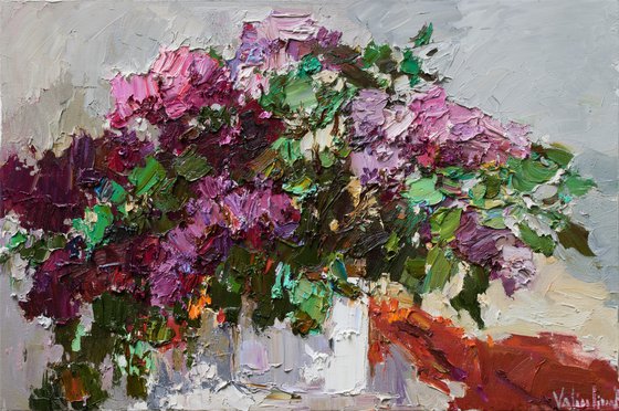 Lilacs - impasto painting