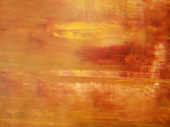 Windless October evening - XXL autumnal abstract landscape