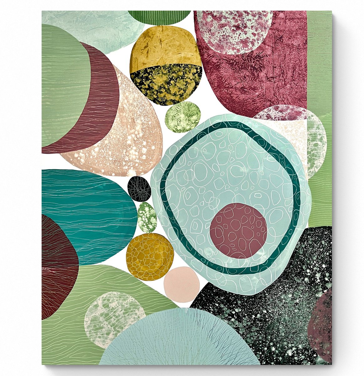 Abstract Acrylic Painting By Cristina Dalla Valentina, 39 X 47, Gatherings 11, Original Artwork