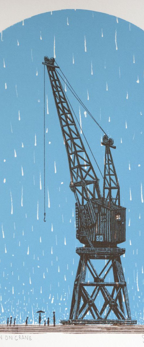 Rain on Crane by Simon Tozer