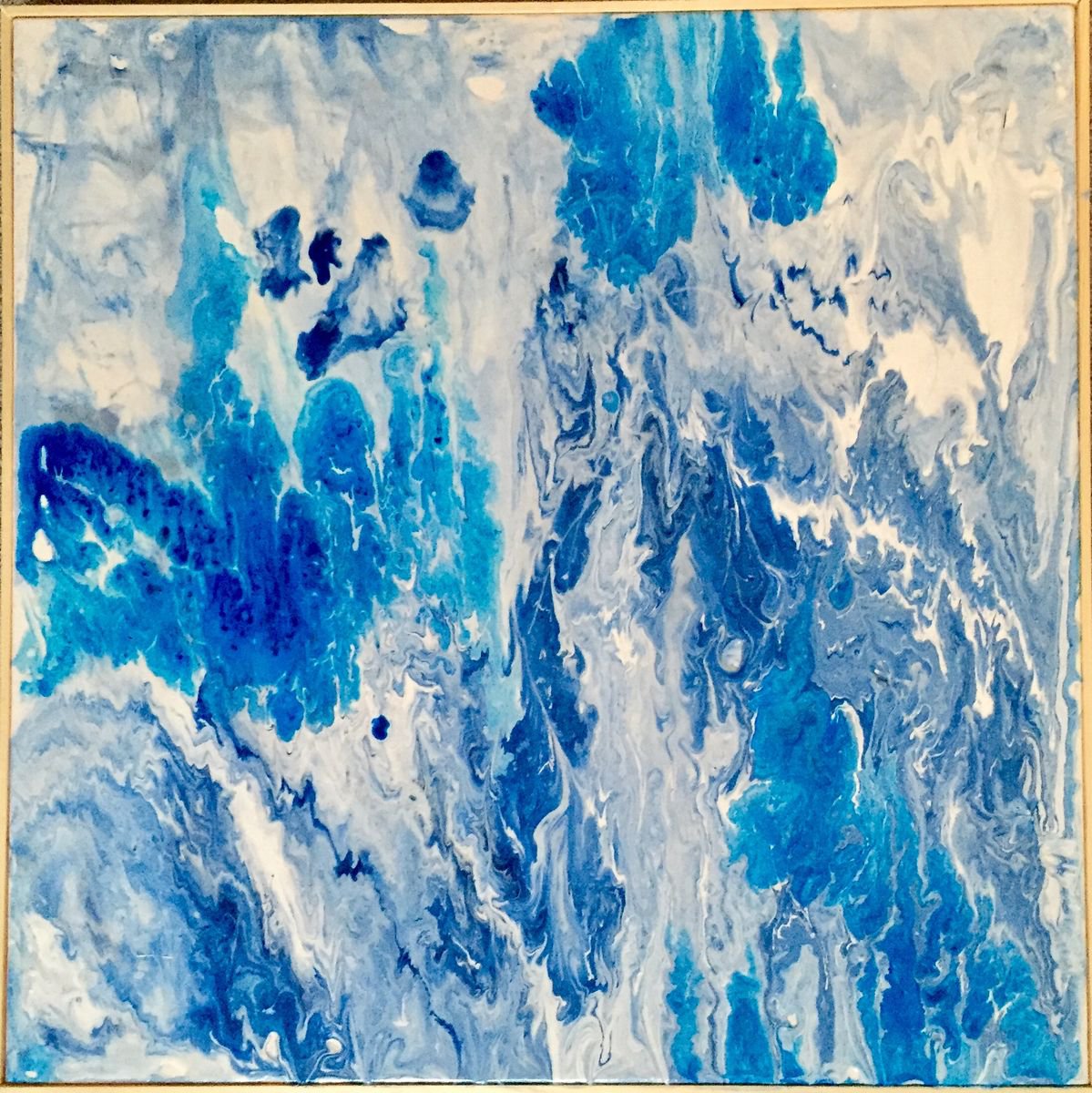 Abstract Acrylic Painting By Shabs Beigh, 21 X 21", Earth ???? 2, Original Artwork