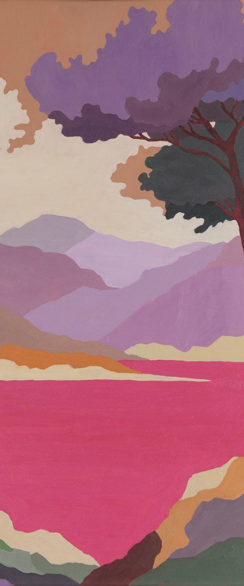 Seascape with Pink Sea by Irina Anis