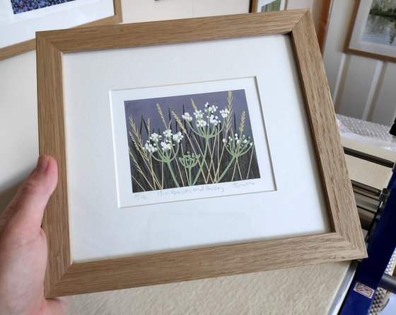 Mini Grasses and Parsley, framed