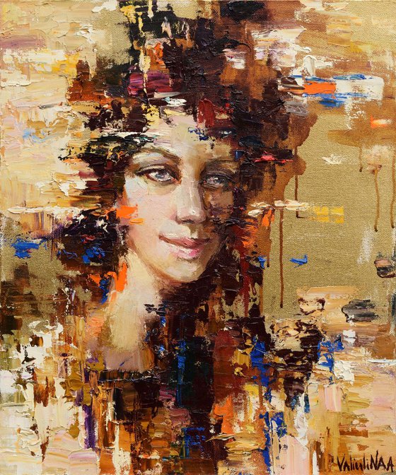 Abstract girl portrait painting #8