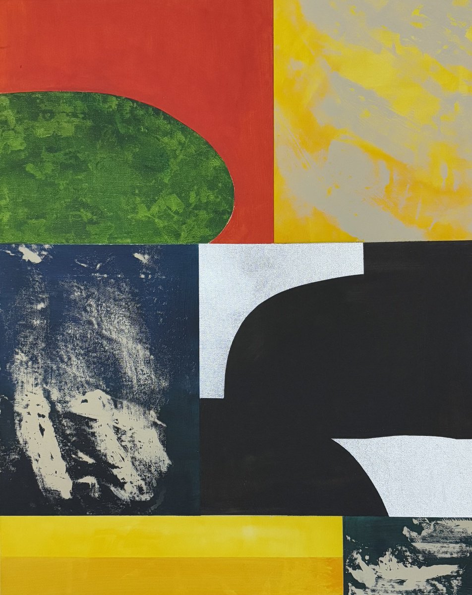 Geometric Abstract Painting By Domenica Brockman, 24 X 30, Argon, Original Artwork