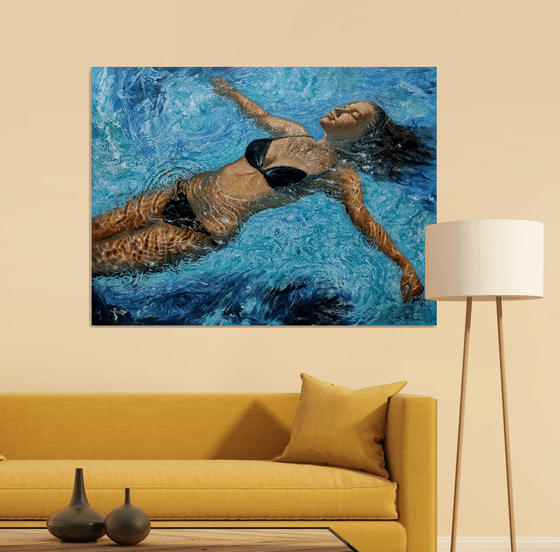 Girl swimming65(48x36 in)