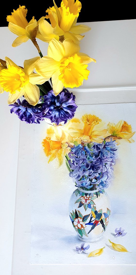 Spring Harmony Daffodils and Hyacinths