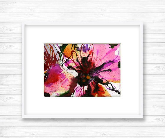Floral Dance 15 - Abstract Floral Painting in mat by Kathy Morton Stanion