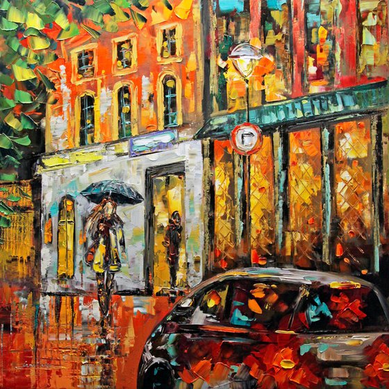 Anywhere You Go oil painting landscape city scene