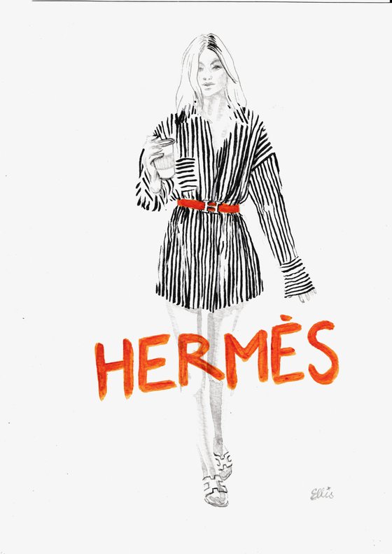Hermés - Original fashion illustration