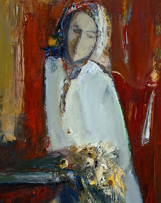 Lady in White Dress