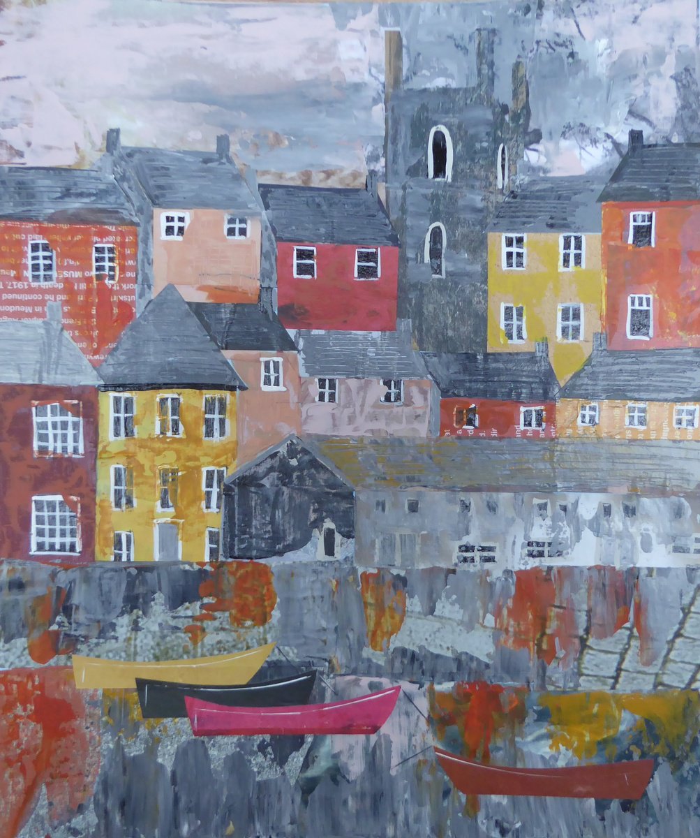 Boats at Brixham by Elaine Allender