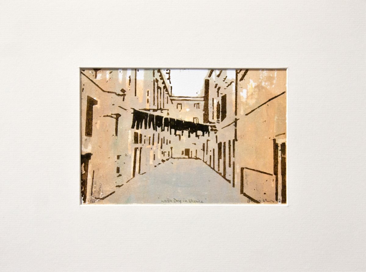 Wash day in Venice Prints -Series 3 , Print No 27 by Ian McKay