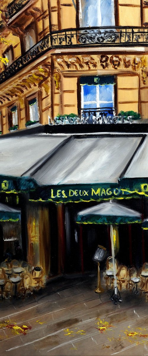 Autumn at Les Deux Magots, Paris by Ruslana Levandovska