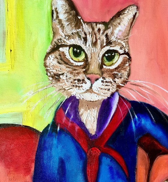 Cat Modigliani inspired by Amedeo Clemente Modigliani paintings.