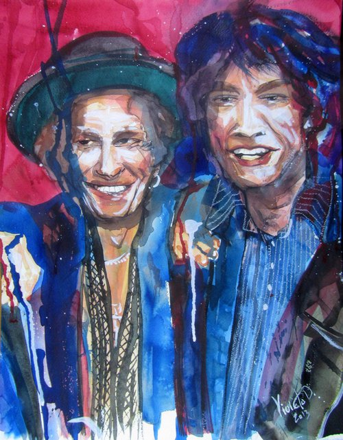 Keith and Mick 1 by Violeta Damjanovic-Behrendt