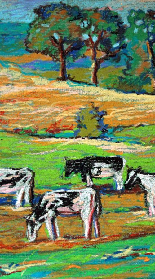 Cows  in the pasture. by Ilshat Nayilovich
